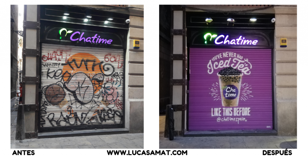 Graffiti en Ramblas de Barcelona