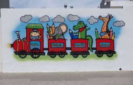 Decoración mural de graffiti Barcelona para Guarderia